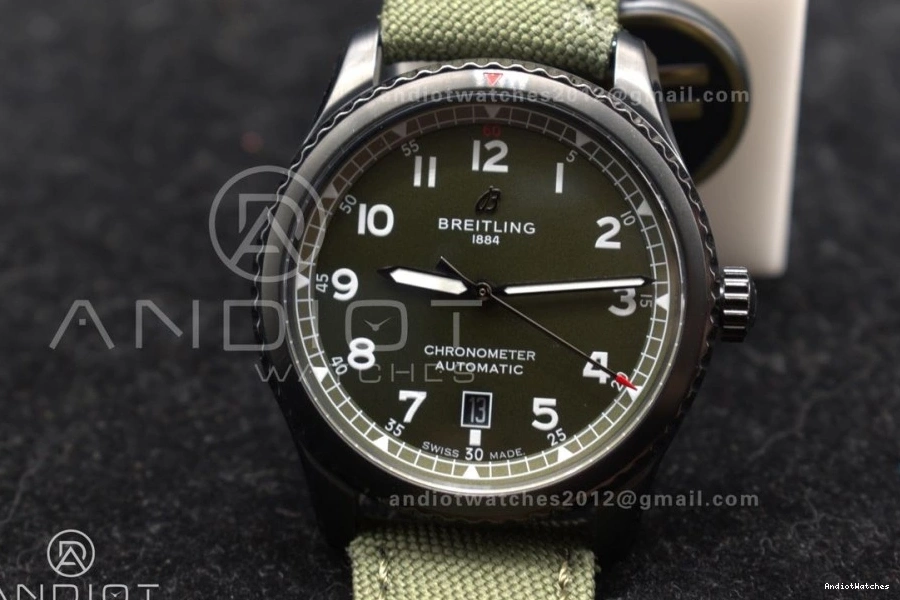 Edition Green A Nylon Best 41mm PVD Green 8 Automatic Durable TF Strap 1:1 918 on Dial Navitimer 0428